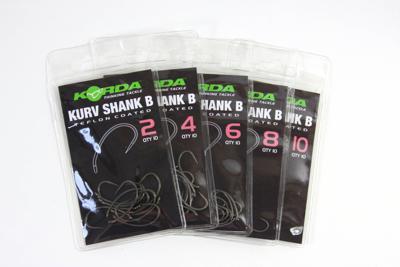 Korda Kurv Shank Barbless Haak Size 4, 10 st