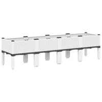 VidaXL Plantenbak met poten 160x40x42 cm polypropeen wit - thumbnail