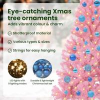 VidaXL Kunstmatig voorverlicht kerstboom met 150 led roze 150 cm pvc - thumbnail