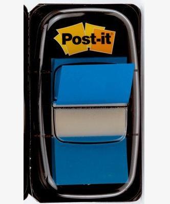 Post-it index standaard, ft 24,4 x 43,2 mm, houder met 50 tabs, blauw