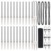 VidaXL Afrasteringspaal grijs 50 x 0,4 m (12 x 12 mm gaas) - thumbnail