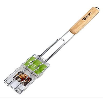 Tepro 8527 Barbecue Worstenklem voor 4 Worsten met Houten Handvat 51 cm
