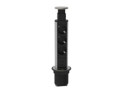 E1 inschuifbare stekkerdoos, 3-voudig stopcontact en 2 x USB inbouw stekkerdoos geschikt voor keuken, woonkamer en kantoor multifunctionele stekkerdoos met 3 standaard stopcontacten, 2 USB-poorte E1 inschuifbare stekkerdoos, 3-voudig stopcontact en 2 x USB inbouw stekkerdoos geschikt voor keuken, woonkamer en kantoor multifunctionele stekkerdoos met 3 standaard stopcontacten, 2 USB-poorte