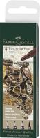 Faber Castell fc-167101 tekenstift faber-castell pitt artist pen 4-delig etui donker sepia - thumbnail