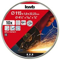 Doorslijpschijf 115mm 1,0 10st KWB - Kwb - thumbnail