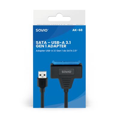 SAVIO AK-68 Adapter USB-A 3.1 Gen 1 (M) - SATA (F) voor 2,5" schijven
