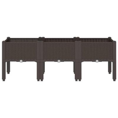 VidaXL Plantenbak met poten 120x40x42 cm polypropeen bruin