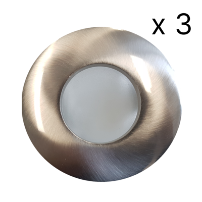 Verlichtingsset Sanimex Njoy 3 LED Spots 8x8 cm IP65 RVS Look Sanimex