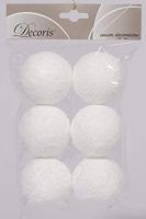 Sneeuwballen foam hang d8 cm wit 6st Kerst Decoris - Decoris - thumbnail