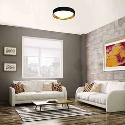 Searchlight Landelijke plafonnièreGianna Ø 37cm zwart met goud - 9371-37BGO