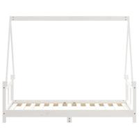 Kinderbedframe 80x160 cm massief grenenhout wit - thumbnail