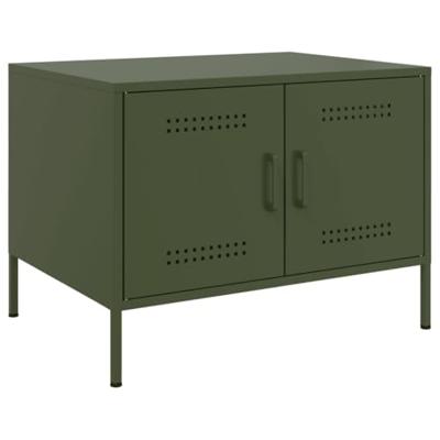 Salontafel 68x50x50,5 cm staal olijfgroen
