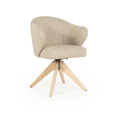 Eleonora Draaibare Eetkamerstoel 'Connor' Eiken onderstel, kleur Taupe Eleonora Draaibare Eetkamerstoel 'Connor' Eiken onderstel, kleur Taupe