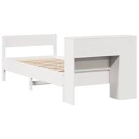 Bed met boekenkast zonder matras grenenhout wit 90x200 cm - thumbnail