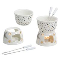 Chocoladefondue Ster/Hart decoratie van porselein, ca. 250 ml, B14 x D12 cm - thumbnail