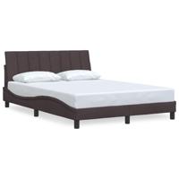 Bedframe zonder matras "Hanko" stof donkerbruin 140x190 cm - thumbnail