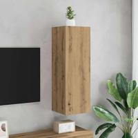 Tv-meubel 30,5x30x90 cm bewerkt hout artisanaal eikenkleurig - thumbnail