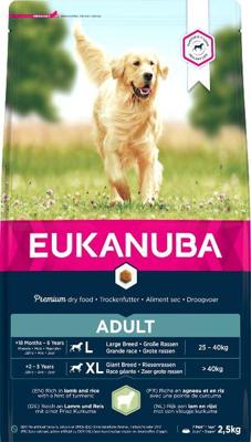 EUKANUBA premium hondenvoer met lamvlees & rijst voor grote rassen - droogvoer voor volwassen honden, 2,5 kg