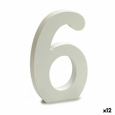 Cijfer Pincello 6 Wit 1,8 x 21 x 17 cm (12 Stuks)
