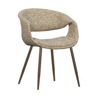 WOOOD Eetkamerstoel 'Yossi' Geweven stof, kleur Zand/Koper - thumbnail