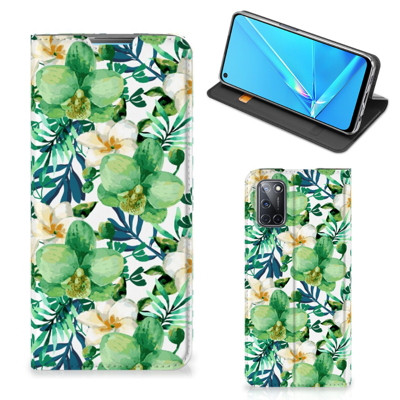OPPO A52 | A72 Smart Cover Orchidee Groen OPPO A52 | A72 Smart Cover Orchidee Groen