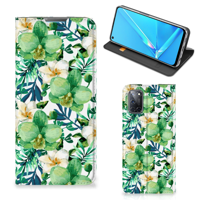 OPPO A52 | A72 Smart Cover Orchidee Groen - thumbnail