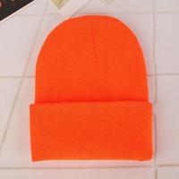 Eenvoudige effen kleur warme Pullover gebreide Cap voor mannen/vrouwen (oranje) - thumbnail