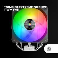 Mars Gaming MCPU-X4ARGB Processor Luchtkoeler 12 cm Zwart 1 stuk(s) - thumbnail