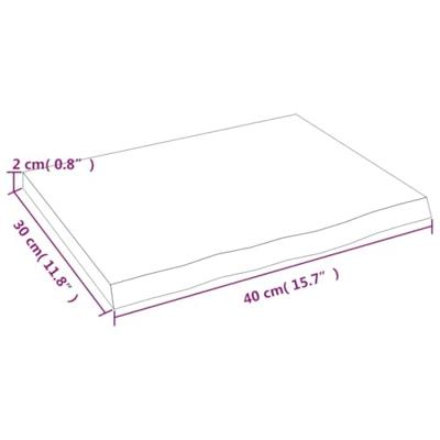 Wastafelblad 40x30x2 cm onbehandeld massief hout