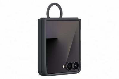 Samsung Ring Case (Silicone) voor Samsung Galaxy Z Flip7 5G Telefoonhoesje Zwart - thumbnail