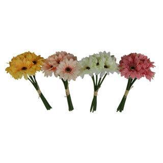 Kunstbloemen gerbera 7 bloemen 23 cm 4 assorti | 24 stuks