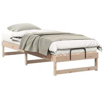 Bedframe met Draaghandvatten Bruin Massief grenenhout