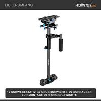 Walimex Pro StabyPod L zweefstatief Steadycam voor stabilisatie van DSLR-camera's (afmetingen max.120 cm, carbon, snelwisselplaat, 15 mm stangen, tegengewichten) - thumbnail
