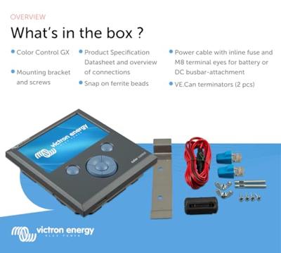 Victron Energy Color Control GX Retail Afstandsbediening BPP010300100R 200 mm x 160 mm Geschikt voor model (ondulator): Victron Color Control GX