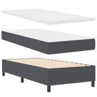 Boxspringbed met Matras in Donkergrijs - 100 x 200 cm, Corduroy Stof - thumbnail