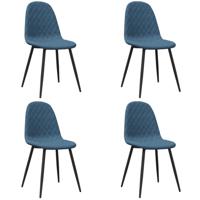Eetkamerstoelen 4 st fluweel blauw - thumbnail