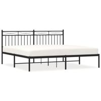 Bedframe met hoofdbord metaal zwart 183x213 cm - thumbnail