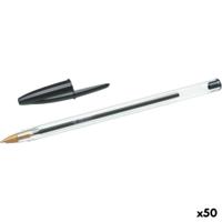 50x Bic Cristal balpen zwart medium - thumbnail