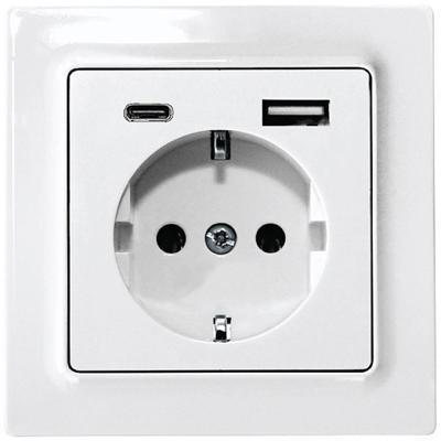 Eltako DSS55E+USBA+C-wg Stopcontact Inbouw (in muur), Schroefbevestiging