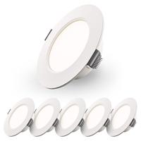 Set van 6 Georgia LED platte Inbouwspots wit - 6 Watt 490lm - Rond - 4000K Neutraal Wit - Ø120 mm - IP20 voor binnen - Inbouwdiepte 25mm - thumbnail
