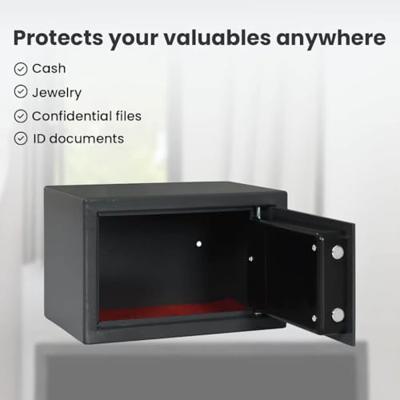 VidaXL Digitale kluis met slot donkergrijs 31 x 20 x 20 cm staal