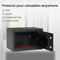 VidaXL Digitale kluis met slot donkergrijs 31 x 20 x 20 cm staal - thumbnail