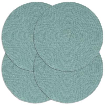 VidaXL Placemats 4 st rond 38 cm katoen effen groen