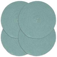 VidaXL Placemats 4 st rond 38 cm katoen effen groen - thumbnail