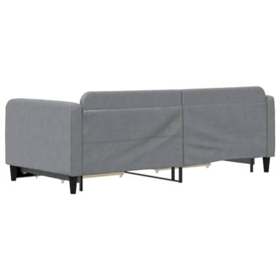 Slaapbank met onderschuifbed en lades 90x200 cm stof lichtgrijs