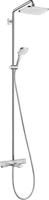 Hansgrohe Croma E showerpipe 280 1jet met badthermostaat, chroom - thumbnail