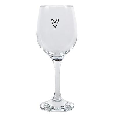 Clayre & Eef Wijnglas Hart 250 ml Transparant Glas Wijnkelk