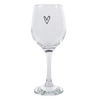 Clayre & Eef Wijnglas Hart 250 ml Transparant Glas Wijnkelk - thumbnail