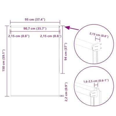 Rolgordijn verduisterend 95x150cm stofbreedte 90,7 cm polyester