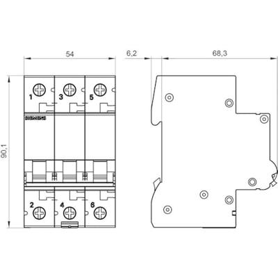 Zekeringautomaat 3-polig 10 A 400 V Siemens 5SL63107